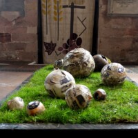 Installation - Greystoke Church, Cumbria. Largest 48 cm tall